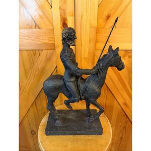 Vtg Austin productions chalkware large Don Quixote on horse sculpture statue 196
